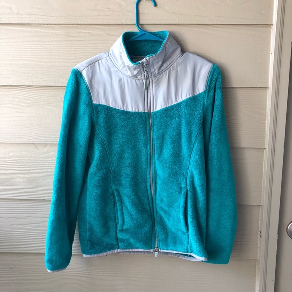 ❤ Danskin Now Turquoise Fuzzy Zip Up Sweater - Picture 1 of 5
